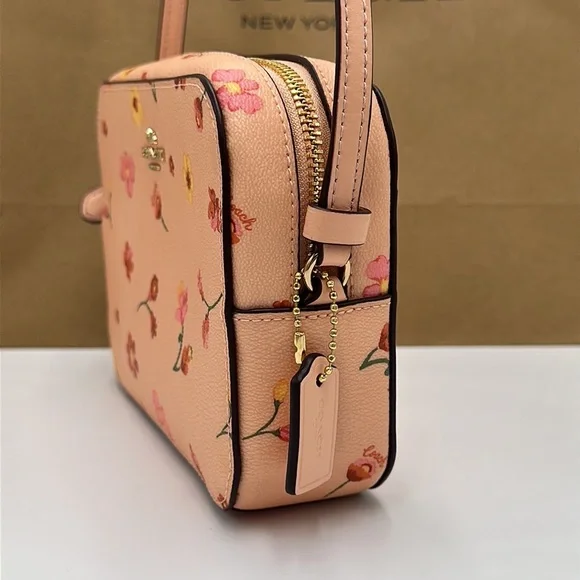 Coach Mini Camera Bag With Mystical Floral Print in Faded Blush Multi (C8699) - Picture 7 of 13